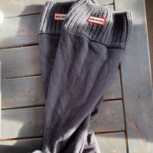 Knitted gray hunter boot socks
